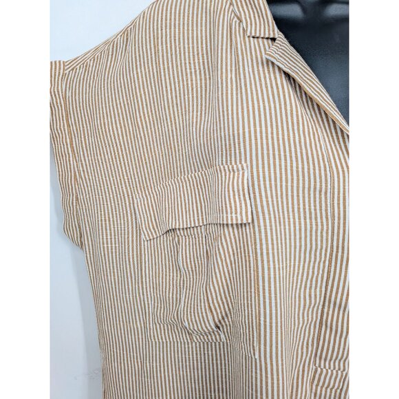 LOFT Tunic Top Women Size XL Henley Striped Popover Minimalist Coastal Nautical - Picture 6 of 12